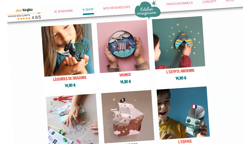 Kits mensuels de loisirs créatifs pour enfant.